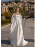 Beaded Ivory Satin Organza Stunning Wedding Dress